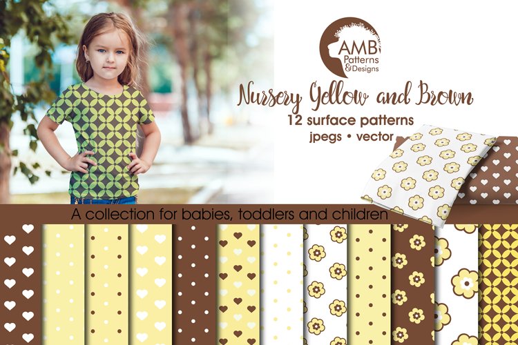 Yellow and Brown Patterns, Yellow and Brown Papers, AMB-839