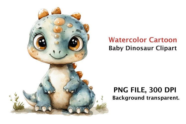 Watercolor Cartoon Baby Dinosaur Clipart png, Watercolor