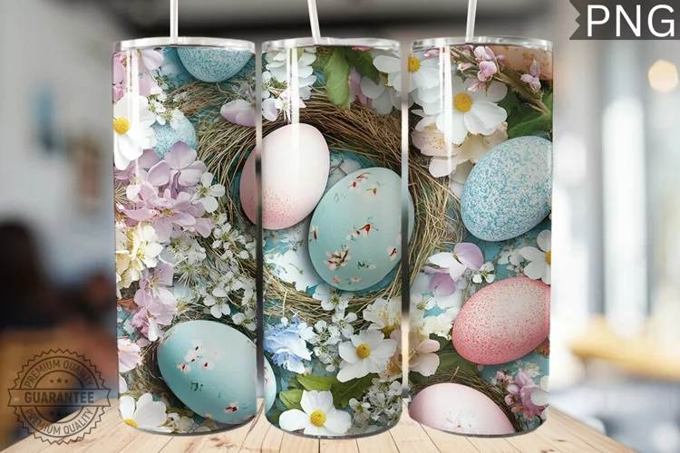 Spring Easter Tumbler Wrap - High Quality 300 Dpi