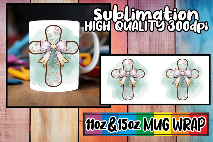 Vibrant dreams sublimation print wrap, Cross and Bow example image 1