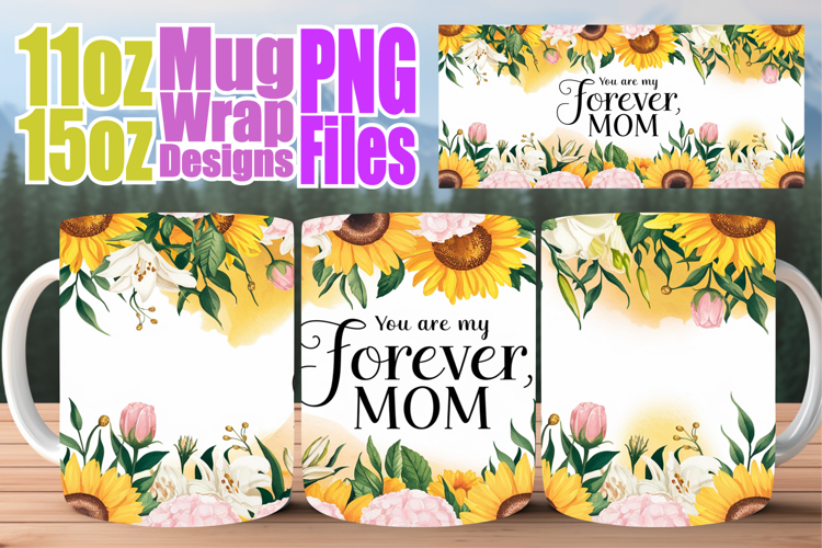 Whimsical charm 11oz 15oz mug wrap, Mothers Day
