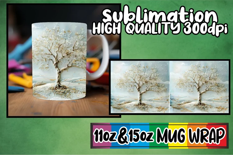 Springtime Oasis Mug Wrap - Sublimation 11oz 15oz