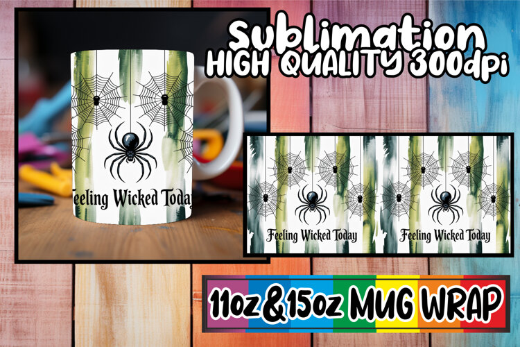 Vibrant afternoons 11oz 15oz sublimation wrap, Halloween example image 1