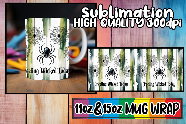 Vibrant afternoons 11oz 15oz sublimation wrap, Halloween