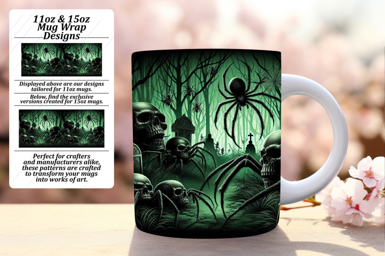 Quirky 15oz Mug Wrap Png Artwork , Horror Halloween