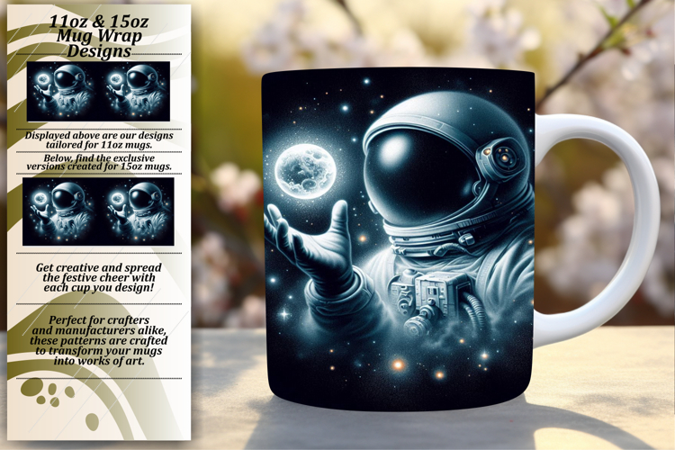 Sassy 15oz Mug Wrap Png Template , Astronaut