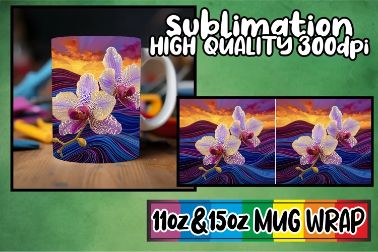 Retro Blossoms: Spring Mug Wrap SublimatioFloral Springtime