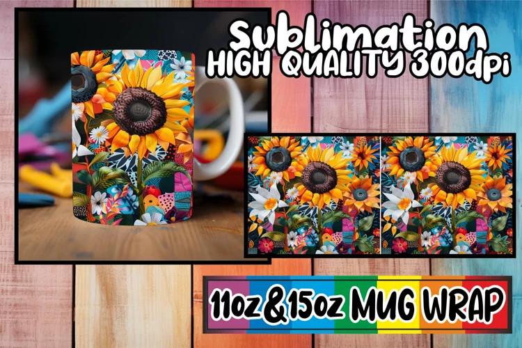 Abstract Spring Blossom Medley Mug Wrap 11oz/15oz