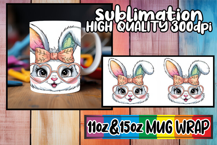 Tender love 11oz 15oz mug wrap, Easter Bunny example image 1