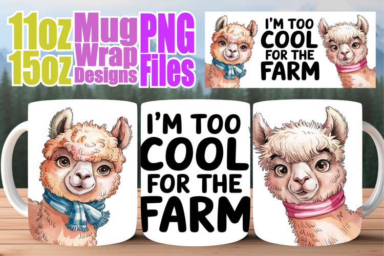 Joyful sunsets 11oz 15oz sublimation wrap, Funny Animals