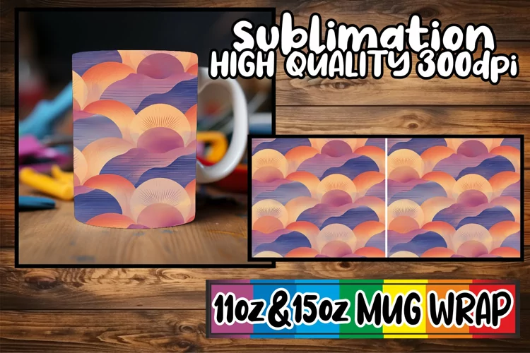 Abstract Springtime Mosaic Mug Wrap 11oz 15oz Sublimation