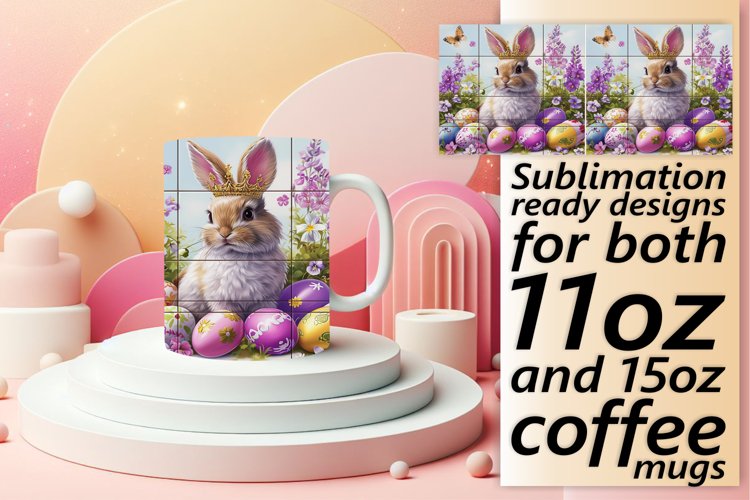 Playful Springtime Bunny Wrap Sublimation 15oz