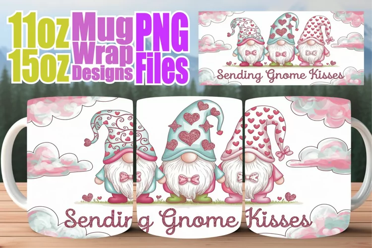 Wholesome days 11oz 15oz sublimation wrap, Love Gnome