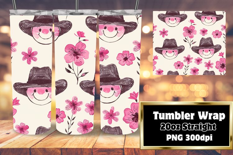 Whimsical Watercolor Flower Tumbler Wrap 20oz