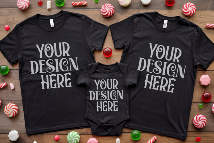 Christmas Family Matching Group Flat Lay Mockup