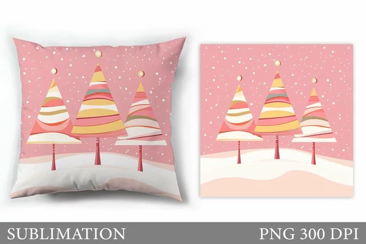 Christmas Tree Pillow Design. Christmas Tree Sublimation