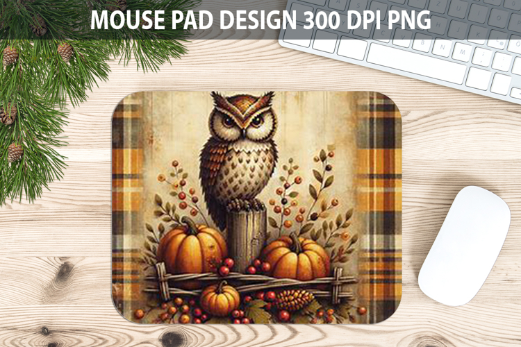 Owl Mouse pad Sublimation - Thanksgiving PNG Design