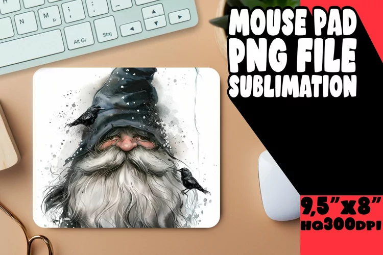 Dreamy Designs: Watercolor Gnome Mouse Pad Design