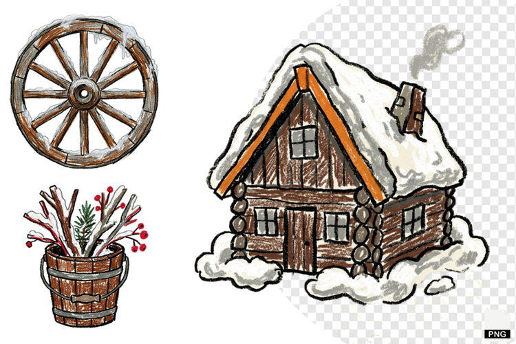 Rustic Winter Days Clipar