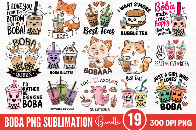 Boba Sublimation Bundle PNG