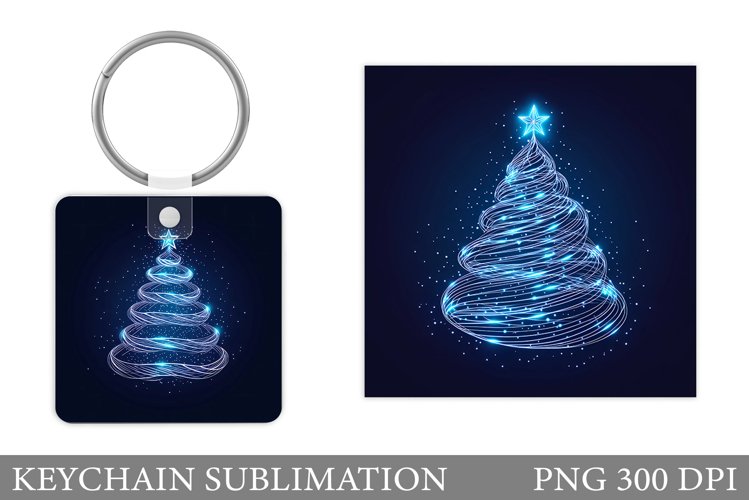 Christmas Tree Keychain. Christmas Keychain Sublimation example image 1