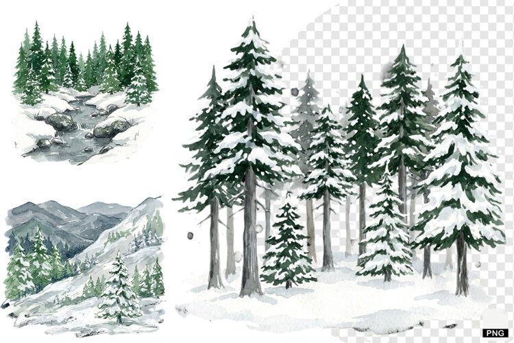 Winter Nature Escape Clipart example image 1
