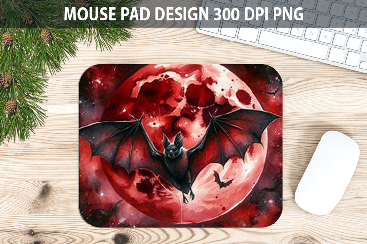 Watercolor Bat Mouse Pad Sublimation - Animal PNG