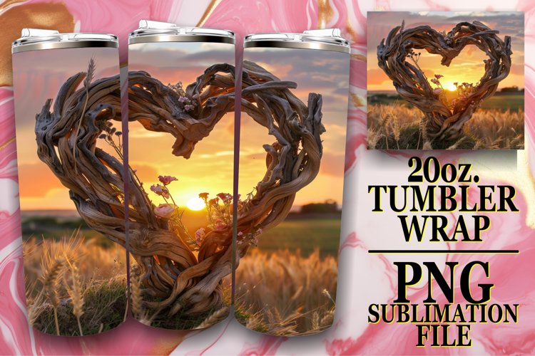 Summer Breeze Heartwood Tumbler Sublimation - 20oz example image 1