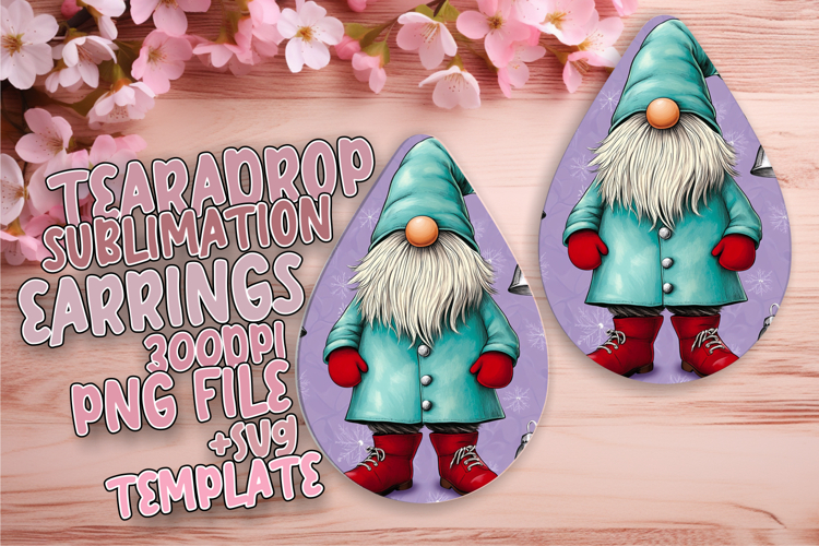 Creative Teardrop Earrings Template Art , Gnome
