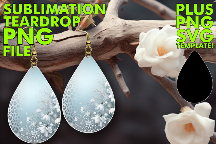 Charming Teardrop Earrings PNG, Leopard Prints