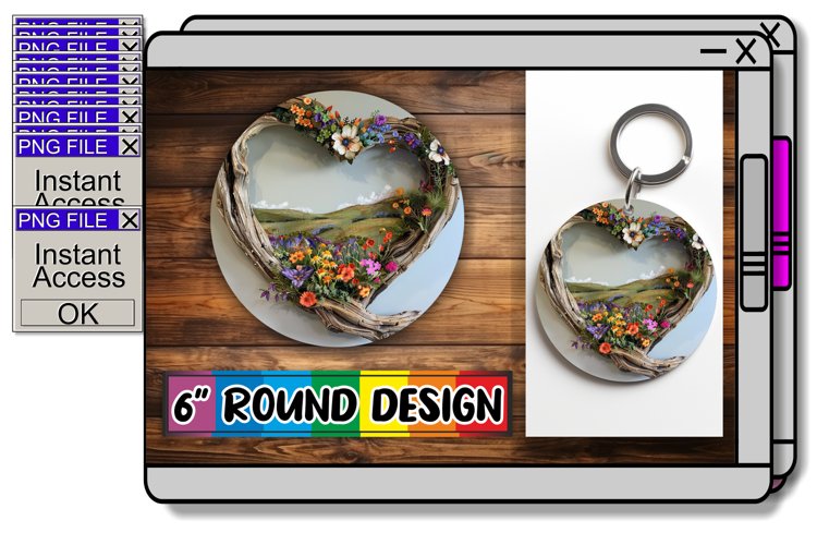 Countryside Charm: Landscape Circle Design PNG