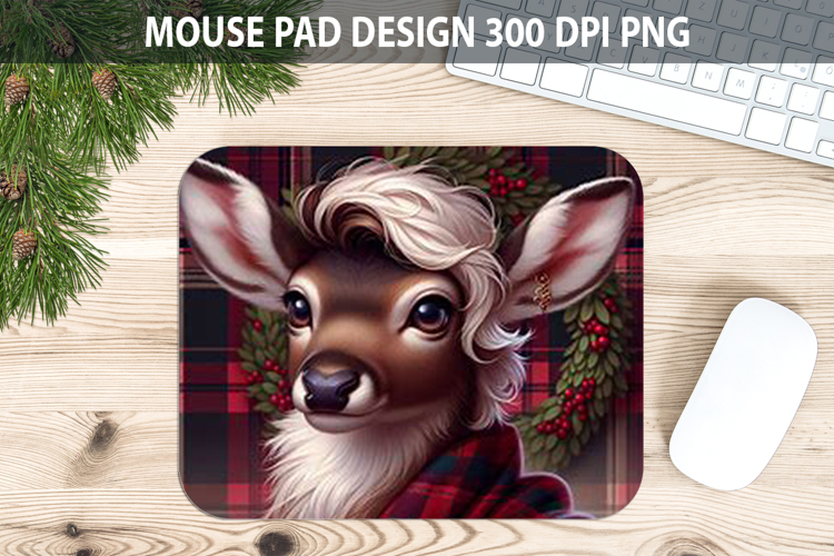 Christmas Reindeer Mouse Pad Sublimation - Animal PNG Desig