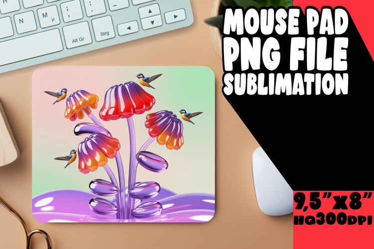 Whimsical Mouse Pad Design Sublimation, Birds example image 1