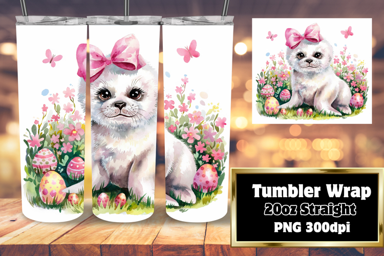 DIY Tumbler Wrap Digital File , Cute Easter example image 1