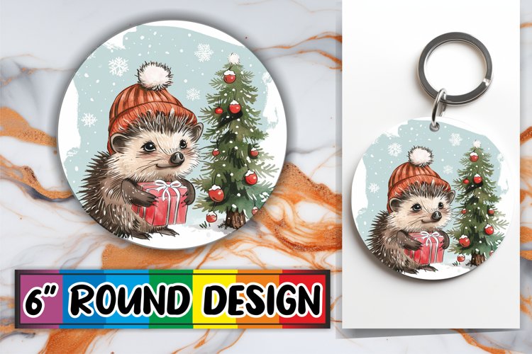 Holiday Watercolor Animals Keychain Sublimation
