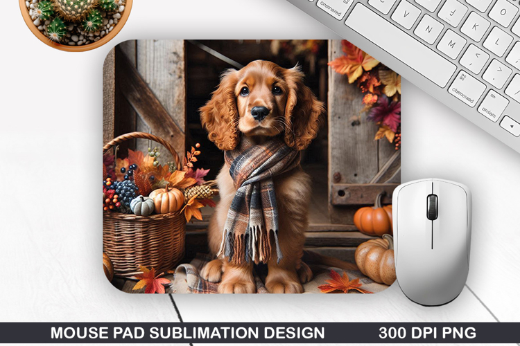 Halloween Dog Mouse Pad Sublimation, Halloween Mouse Pad PNG