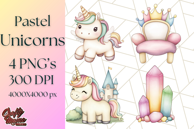 Fairy Tale Unicorn PNG Pastel Magic Clipart, Fantasy Rainbow
