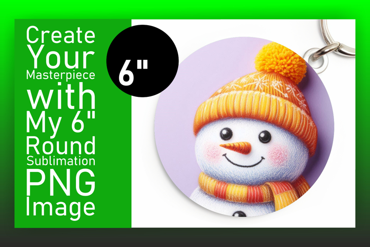 Cute Round Design Coaster Template , Snowman