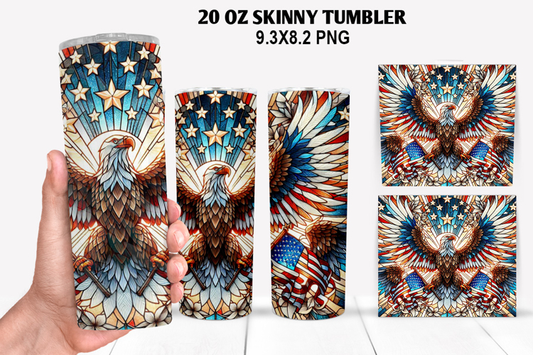 Eagle Skinny Tumbler 20oz Wrap Design,4th of july Tumbler