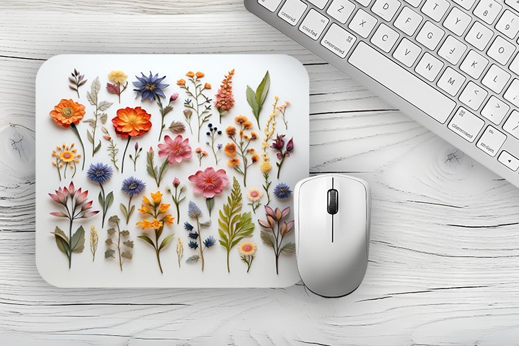 Watercolor 3d flowers Mousepad, flowers Mousepad Sublimation example image 1