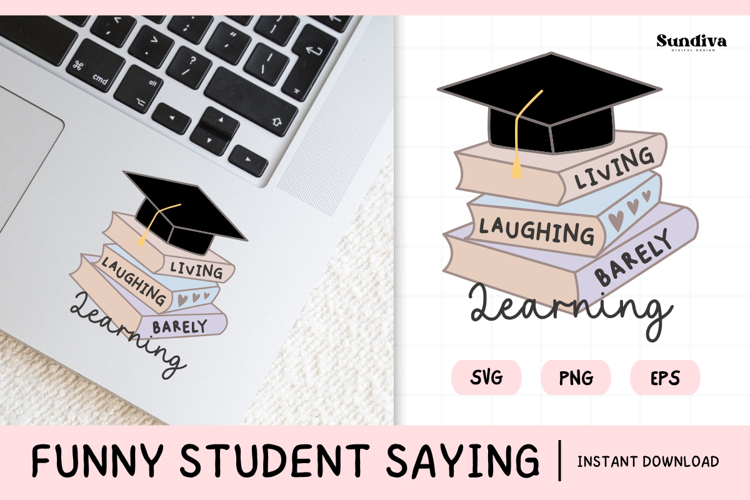 Funny Student Life Saying SVG | Barely Learning