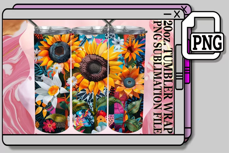 Vibrant Springtime Petals Pattern Sublimation Tumbler 20oz