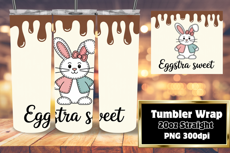 DYNAMIC 20oz Tumbler PNG Artwork , Easter Bunny
