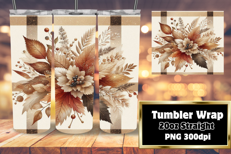 VIBRANT Sublimation Tumbler Design , Autumn Flower