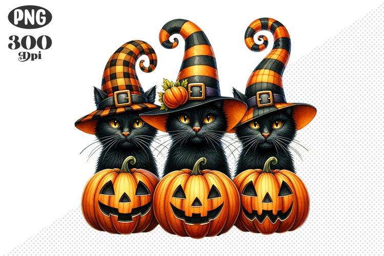 Halloween Cat And Pumpkin Sublimation - Clipart PNG Design