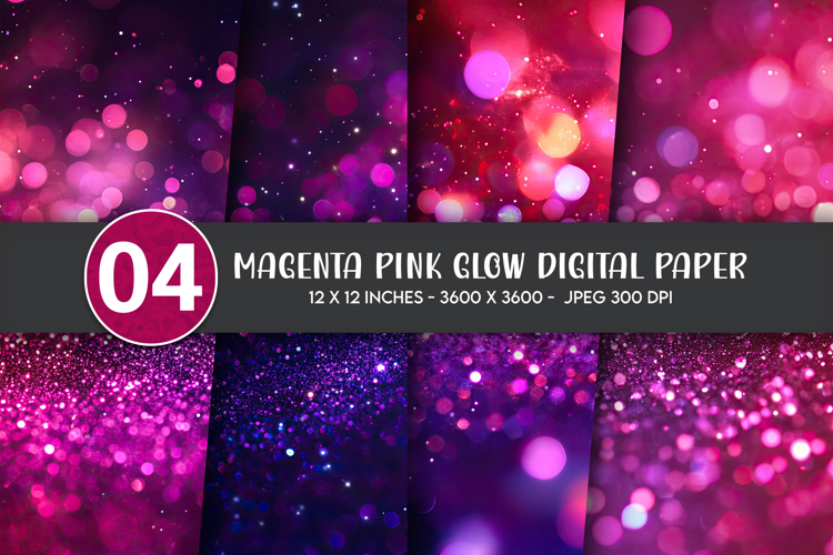 Magenta Pink Glow Digital Paper
