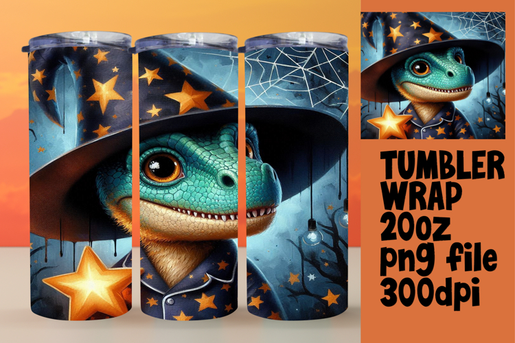 High-Quality 20oz Tumbler Design , Halloween Dino