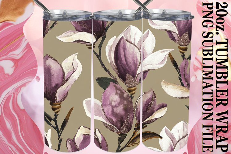 Uplifting Gift 20oz tumbler wrap, Flower Pattern example image 1
