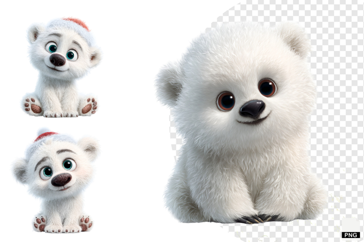 Winter Polar Bear Cub Clipart