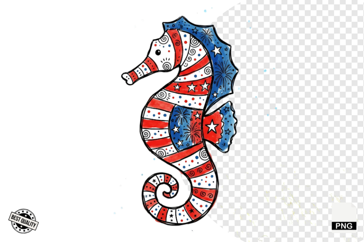4th of July Undersea Life Clipart example image 1